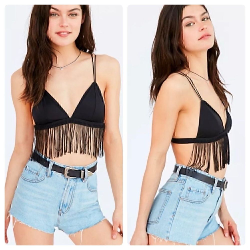 NWOT Urban Outfitters  Out From  Under  Fringe  Triangle Bra